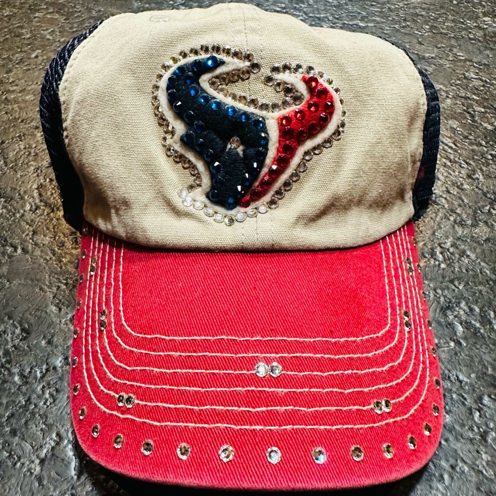 Houston Texans Mesh Cap With Swarovski Crystals. Has A Snap Back.